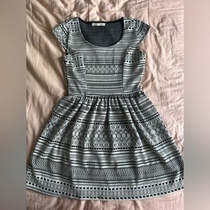 Small short black and white printed dress